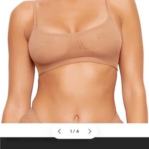 SKIMS Mesh Scoop Bralette & Mesh Bikini Brief set in Sienna